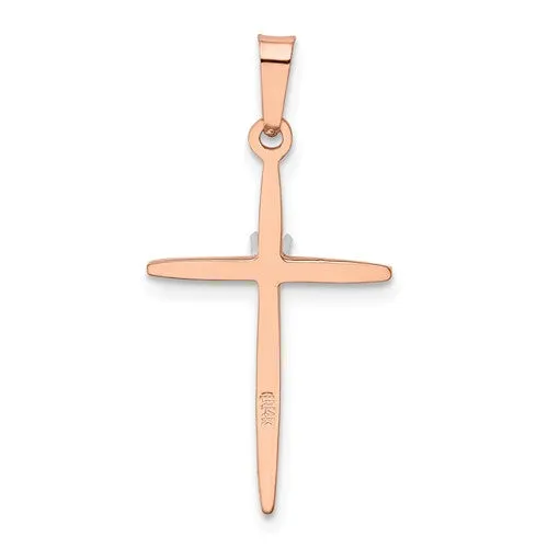 14KT Rose Gold Diamond Passion Cross Pendant Charm