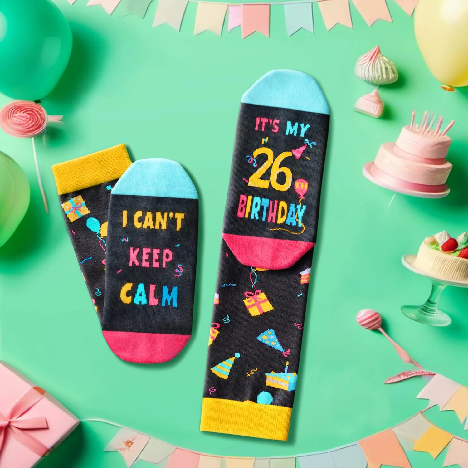 26th Birthday Gifts Socks for 26 Year Old Female Male, Gifts for 26 Year Old Women Men, 26 Year Old Girl Boy Gifts Ideas