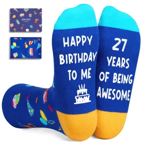 27th Birthday Gifts for 27 Year Old Woman Man, Best Gifts for 27 Year Old Male Female, Birthday Socks