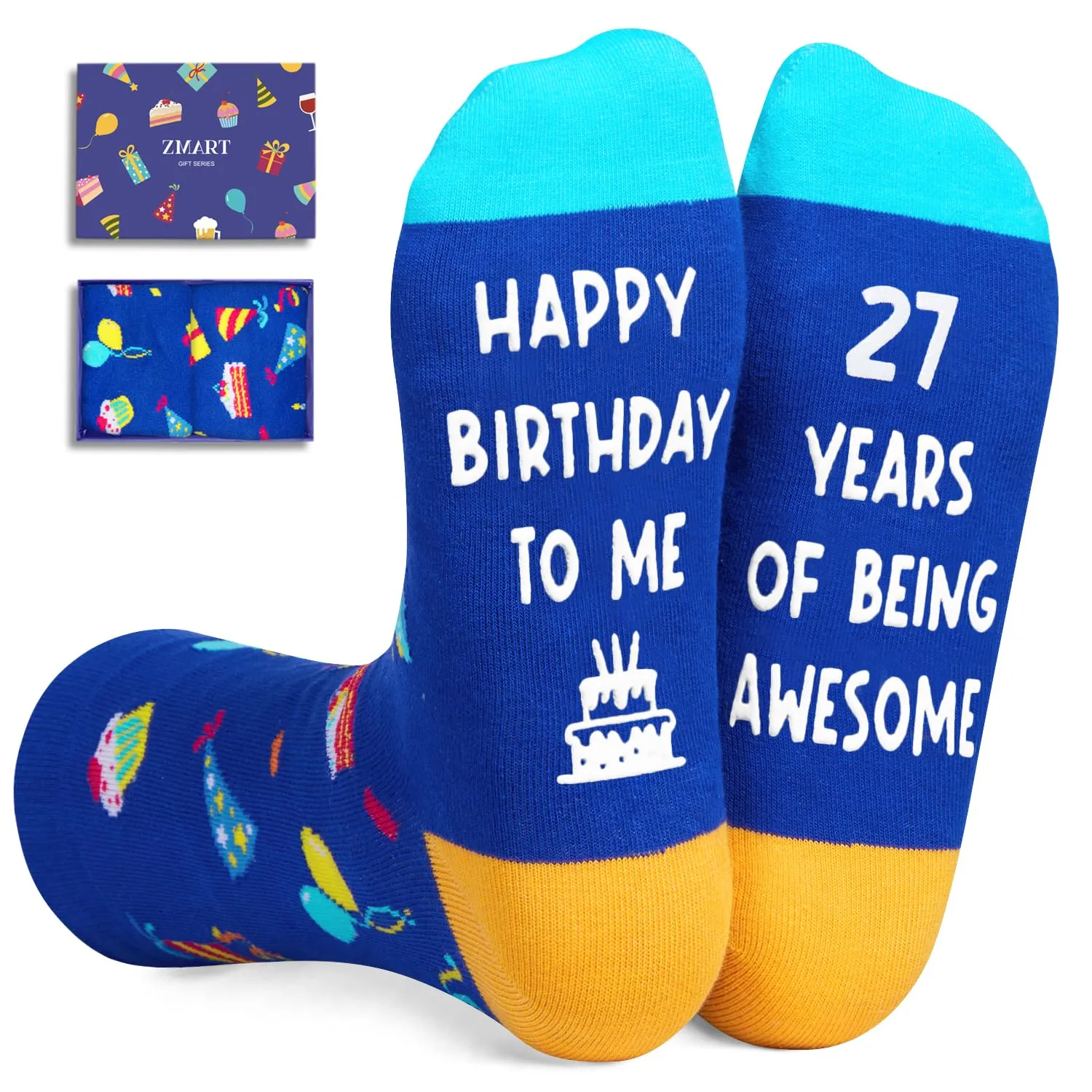 27th Birthday Gifts for 27 Year Old Woman Man, Best Gifts for 27 Year Old Male Female, Birthday Socks