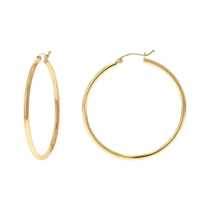 2mm Gold Tube Hoop Earrings
