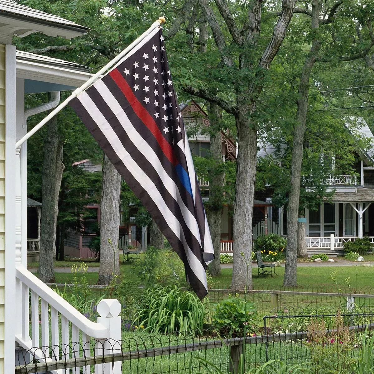 3×5 Ft Embroidery Thin Blue Line Thin Red Line Flag Made in USA