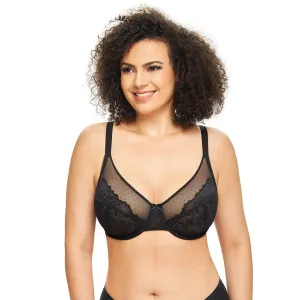 427 Women's Plus Size Full Coverage Sexy Lace Unpadded Underwire Bras Minimizer Everyday Bra Black