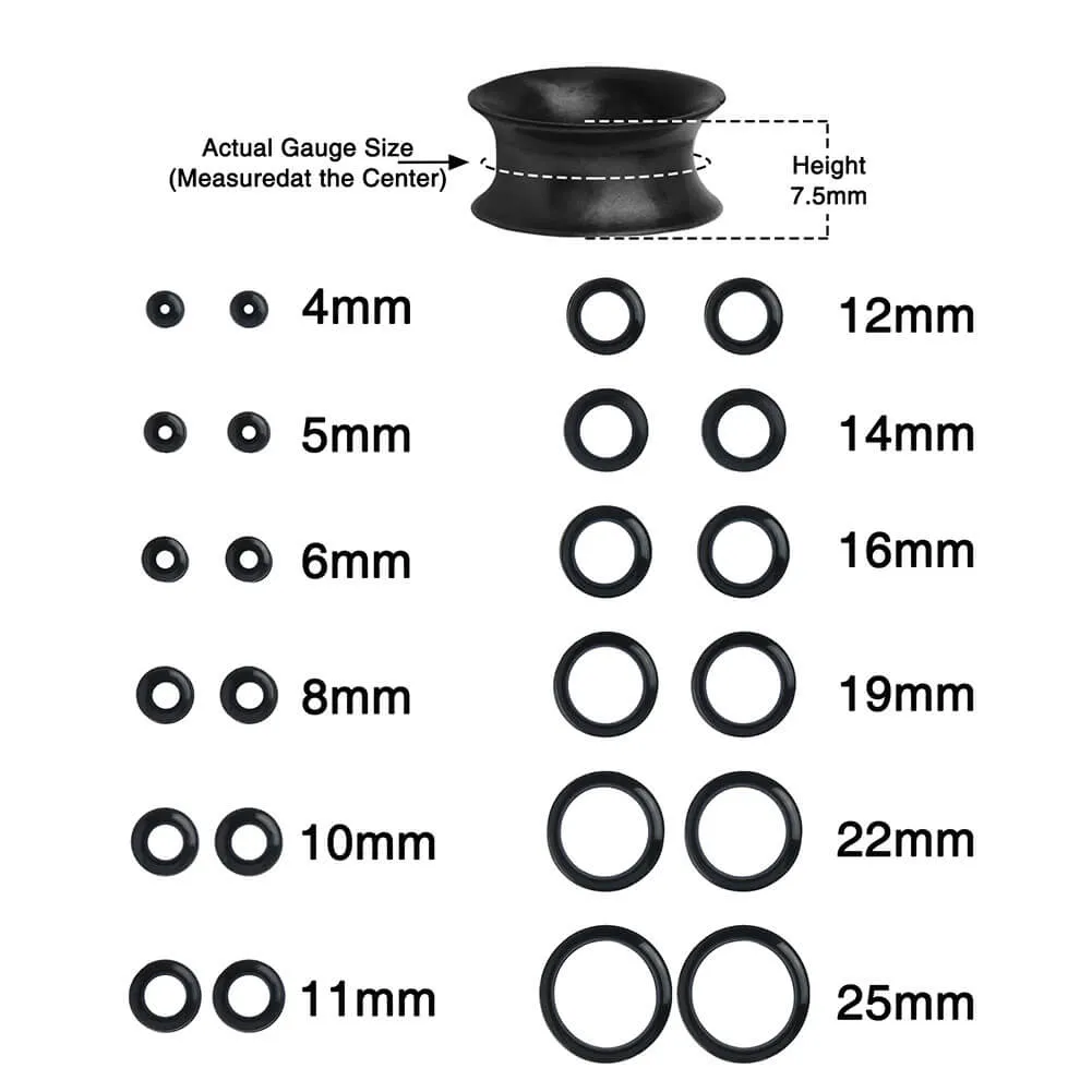 6PCS 4-25mm Double Flared Silicone Ear Plugs Tunnels