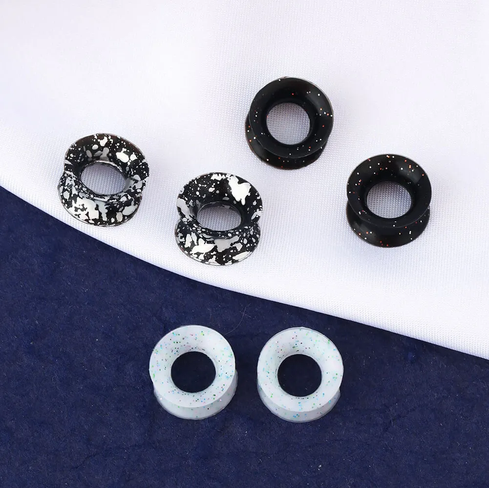 6PCS 4-25mm Double Flared Silicone Ear Plugs Tunnels
