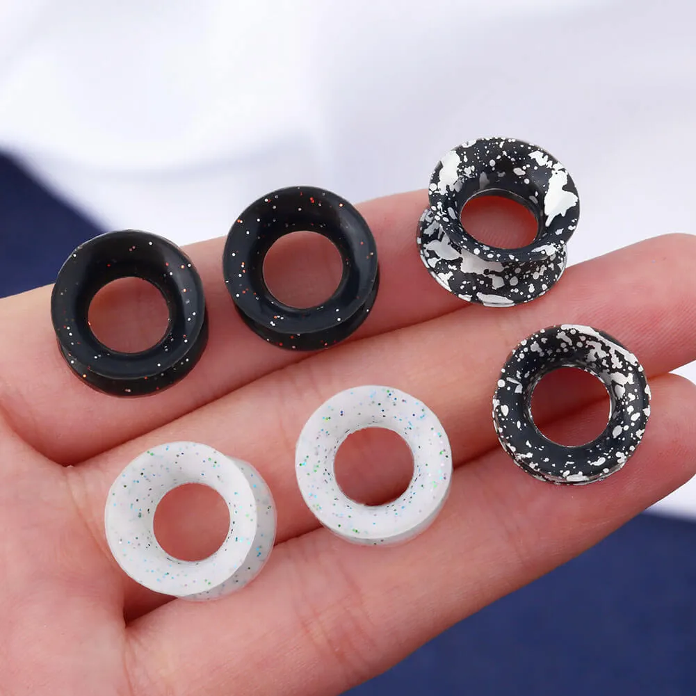 6PCS 4-25mm Double Flared Silicone Ear Plugs Tunnels