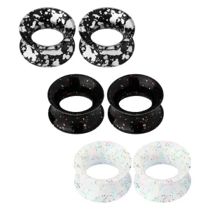 6PCS 4-25mm Double Flared Silicone Ear Plugs Tunnels