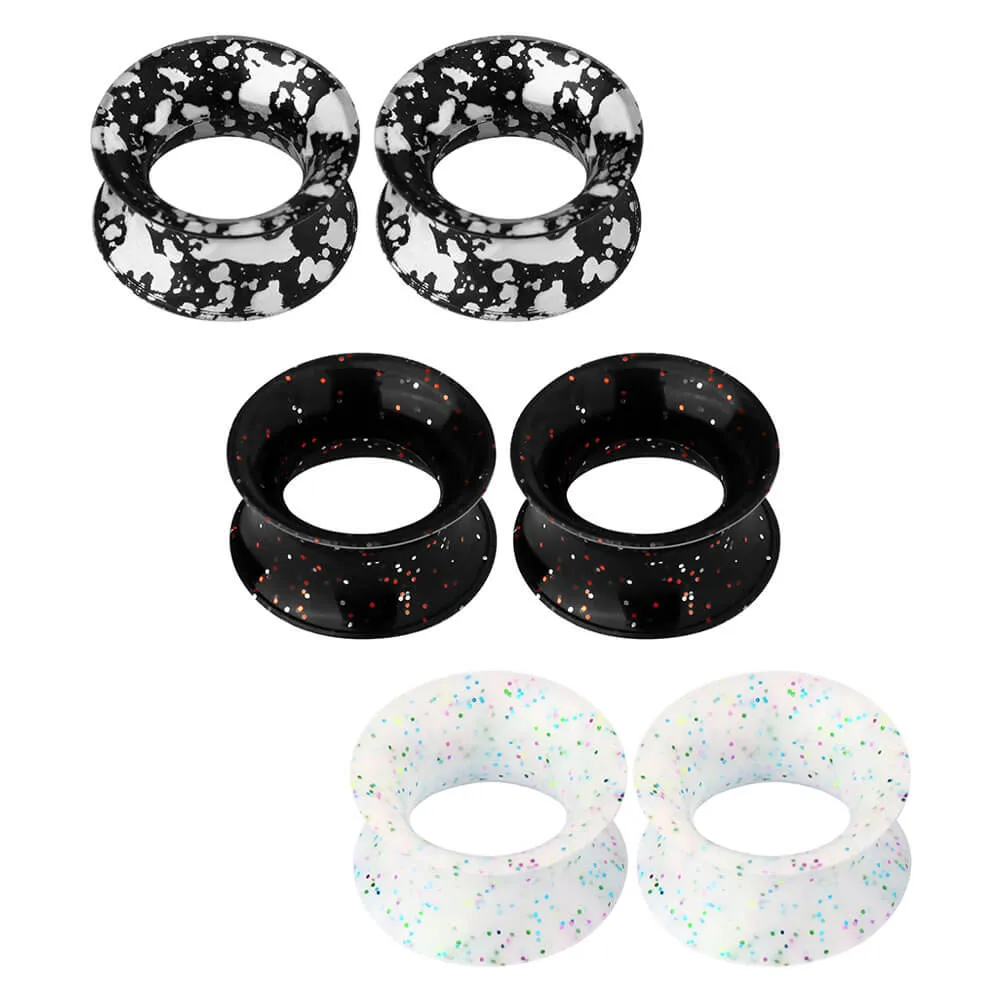 6PCS 4-25mm Double Flared Silicone Ear Plugs Tunnels
