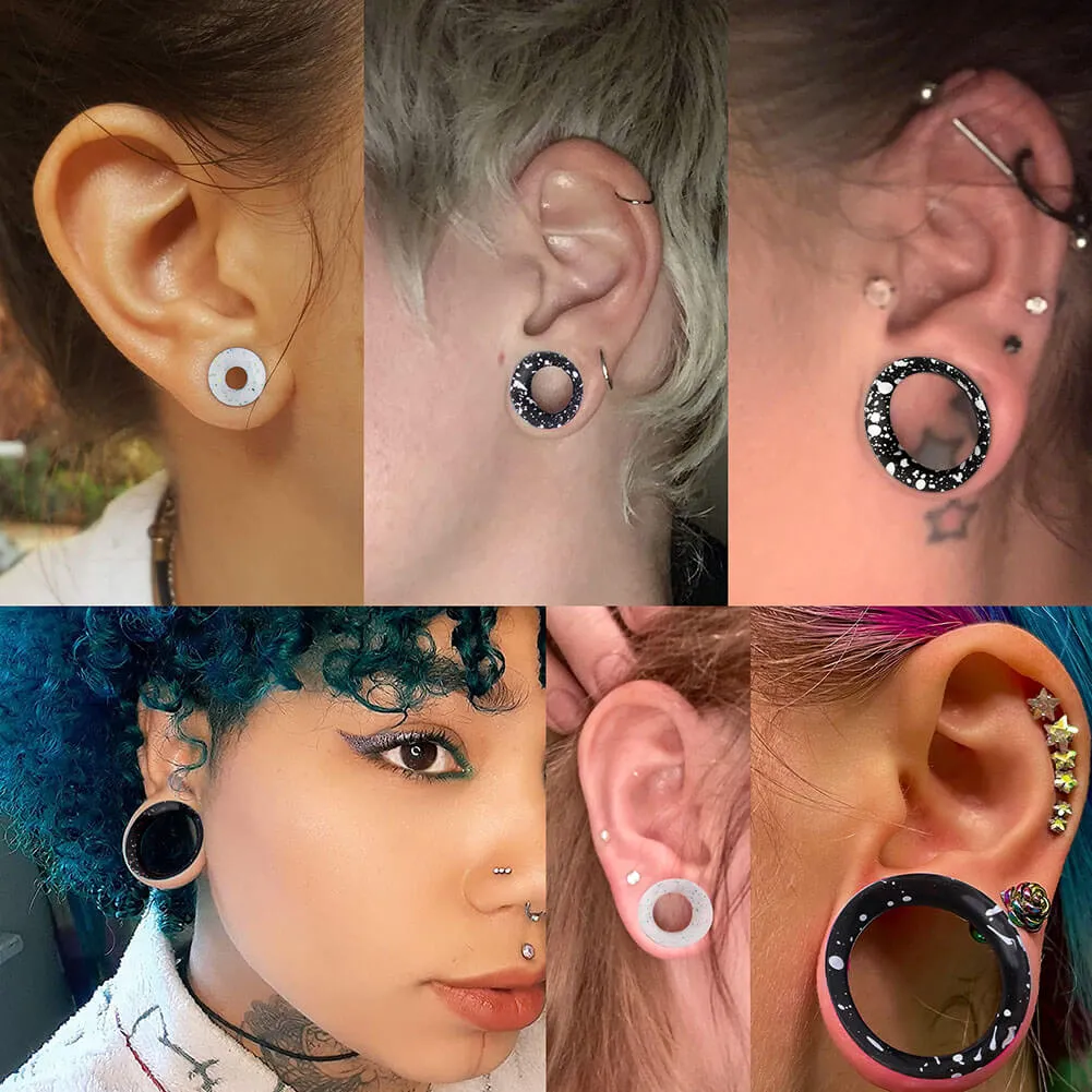 6PCS 4-25mm Double Flared Silicone Ear Plugs Tunnels