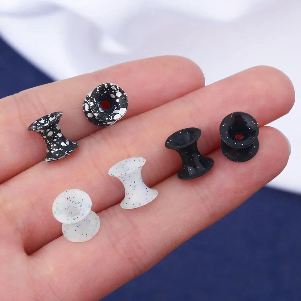6PCS 4-25mm Double Flared Silicone Ear Plugs Tunnels