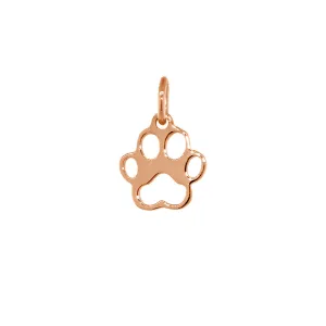 8mm Open Dog Paw Charm in 14k Rose Gold