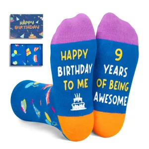 9th Birthday Gift Ideas Socks - Presents for 9 Year Olds, Gifts for Boys Girls Age 9, Socks for 9 Year Old Kids