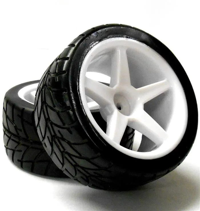 A250008 1/10 Scale On Road Soft V Tread Car RC Wheels and Tyres Disc Silver 4