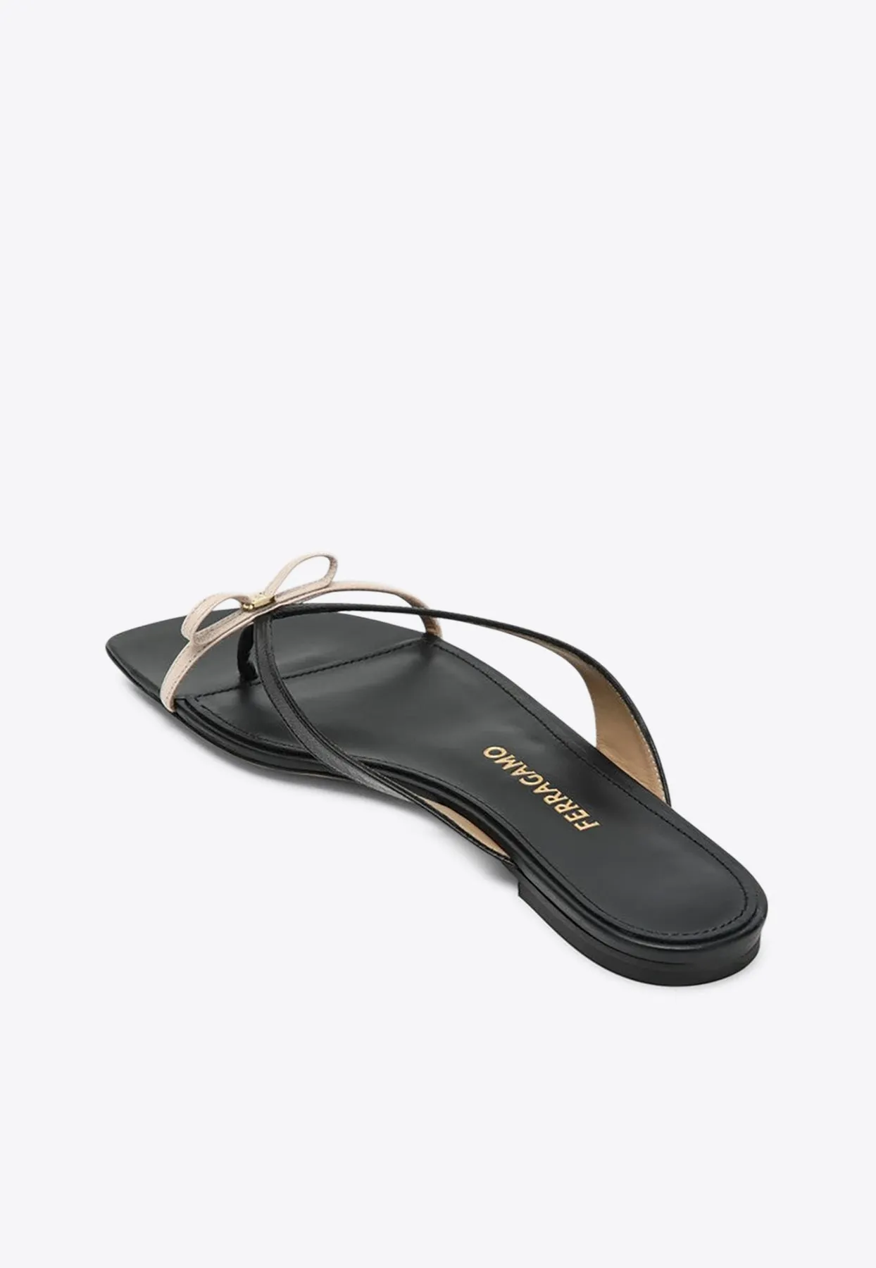 Abibi Mini Bow Leather Flip-Flops
