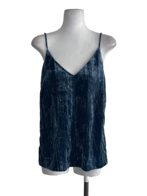 Aegean Blue Velvet Thin Strap Top