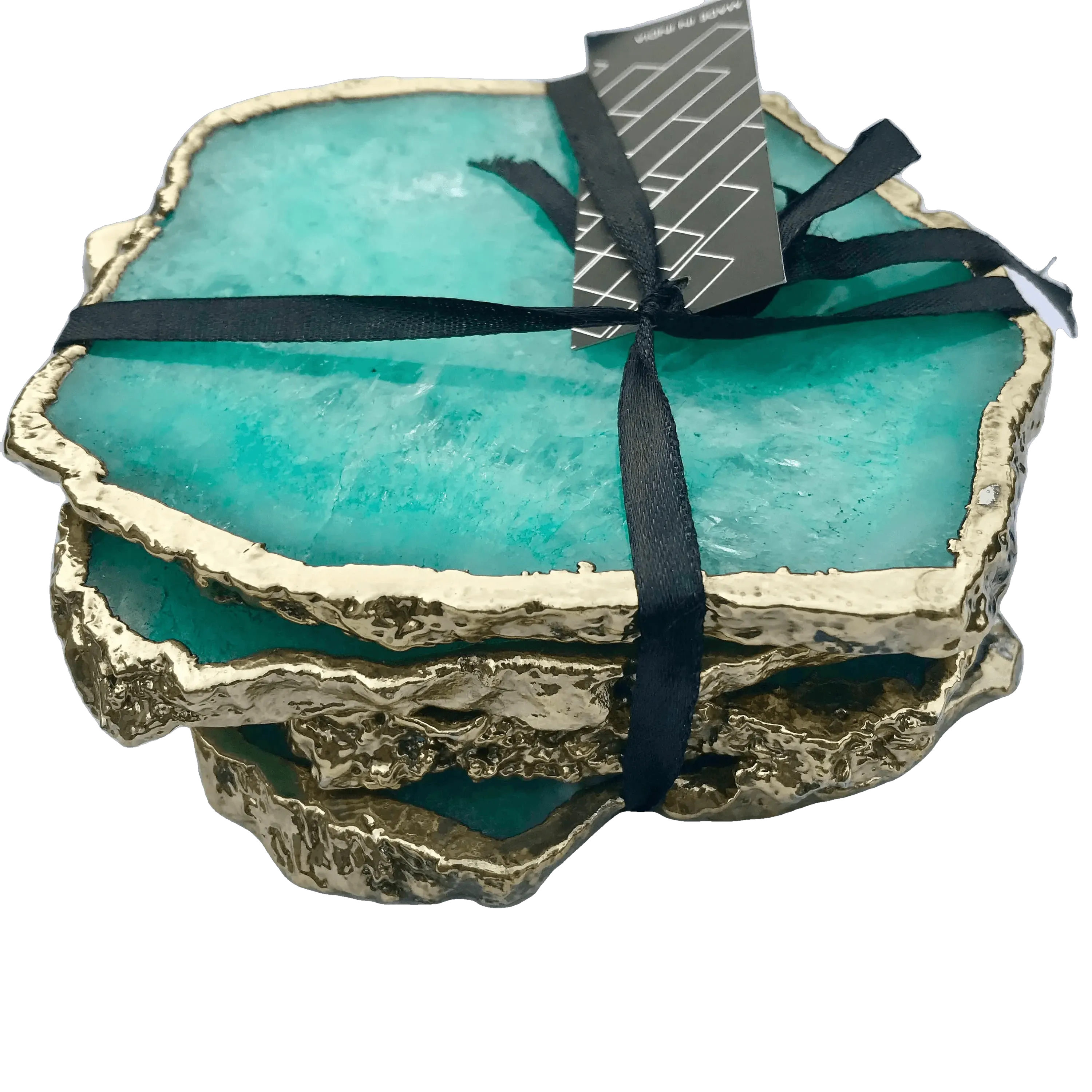 Aqua Agate Coaster - Set of 4