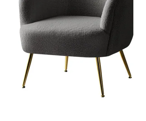 Armchair Lounge Chair Accent Chairs Arm Armchairs Sherpa Boucle Charcoal