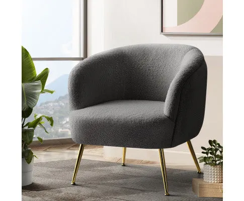 Armchair Lounge Chair Accent Chairs Arm Armchairs Sherpa Boucle Charcoal