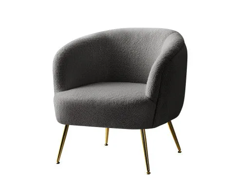 Armchair Lounge Chair Accent Chairs Arm Armchairs Sherpa Boucle Charcoal