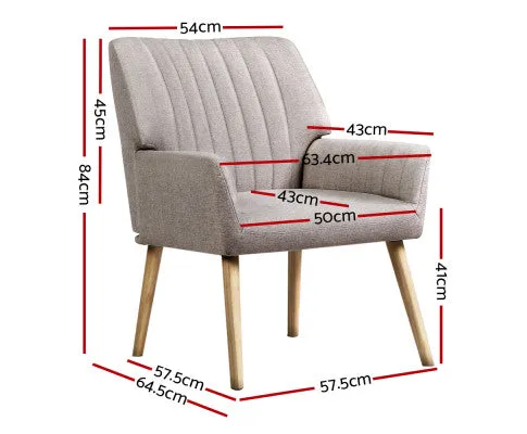 Armchair Lounge Chair Armchairs Accent Chairs Sofa Couch Fabric Beige