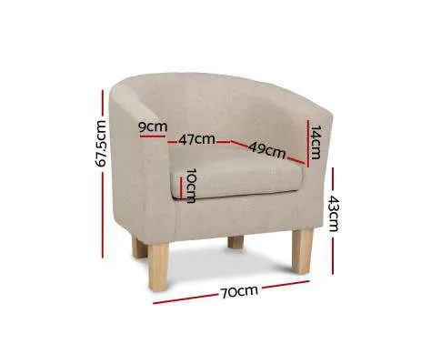 Armchair Lounge Chair Tub Accent Armchairs Fabric Sofa Chairs Wooden