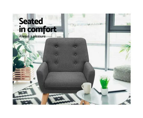 Armchair Tub Single Dining Chair - CHARCOAL