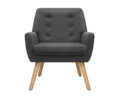 Armchair Tub Single Dining Chair - CHARCOAL