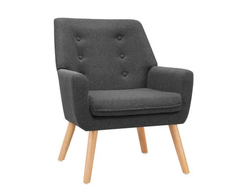 Armchair Tub Single Dining Chair - CHARCOAL