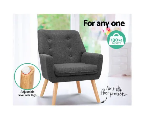 Armchair Tub Single Dining Chair - CHARCOAL