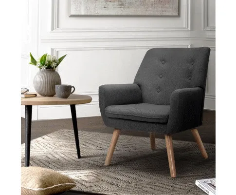 Armchair Tub Single Dining Chair - CHARCOAL