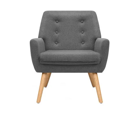 Armchair Tub Single Dining Chair - GREY