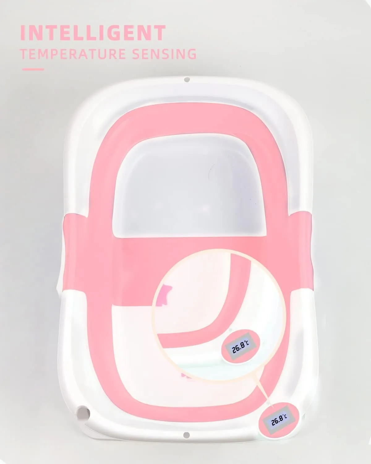 Baby Bath Tub Foldable, Pink White