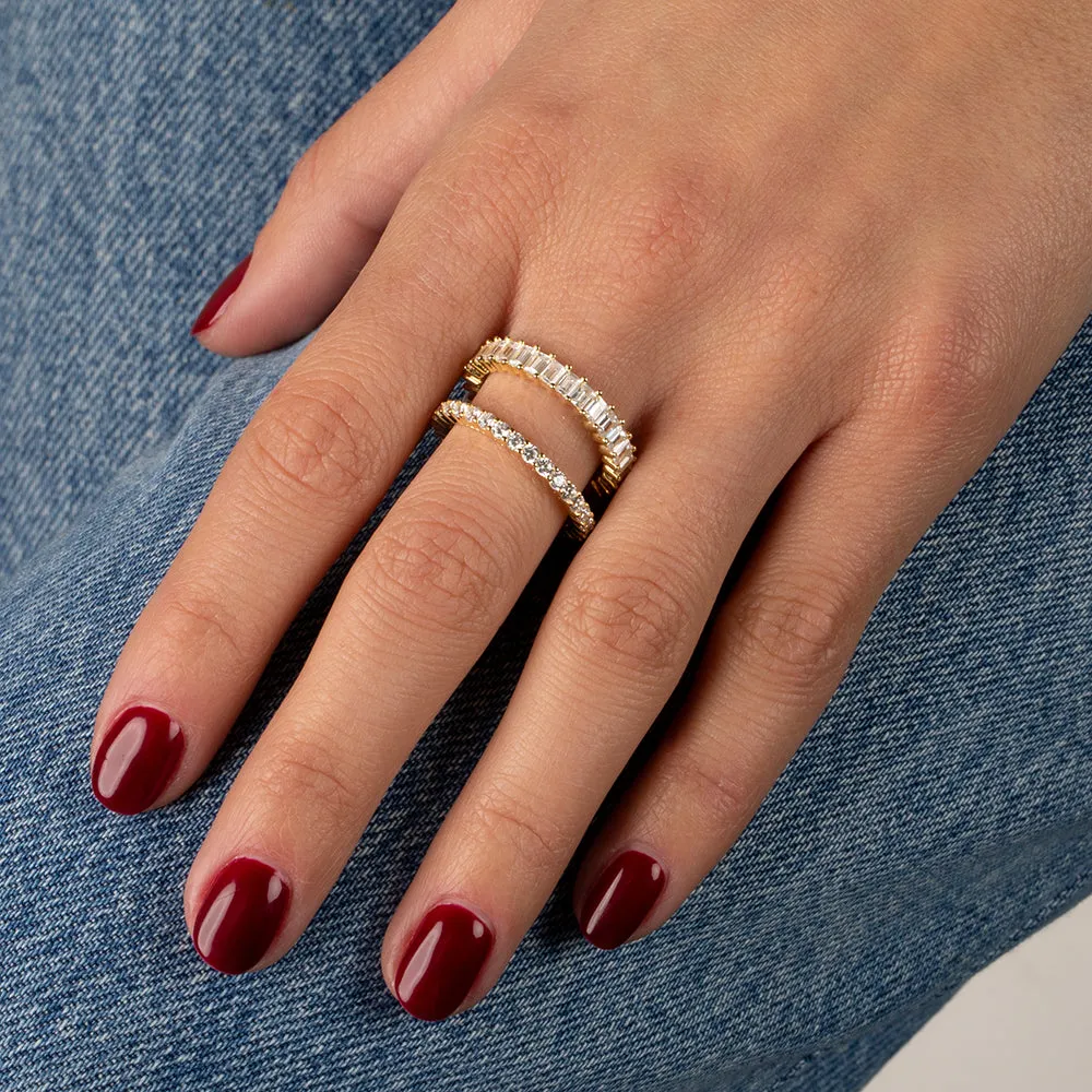 Baguettes & Solitaires Ring Combo Set