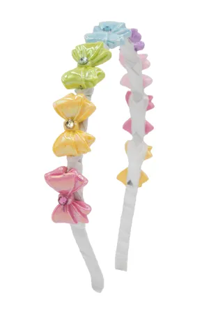 Bari Lynn Crystallized Bow Thin Headband - Pastel