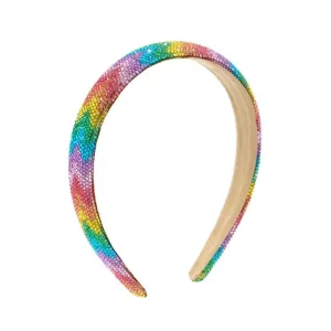 Bari Lynn Fully Crystalized Zig Zag Thin Headband - Rainbow