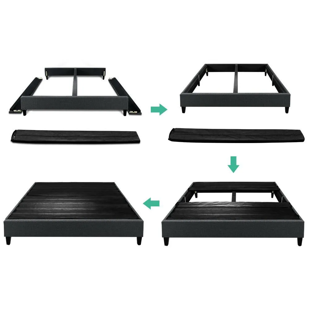 Bed Base Double Size Frame Fabric Charcoal