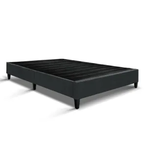 Bed Base Double Size Frame Fabric Charcoal