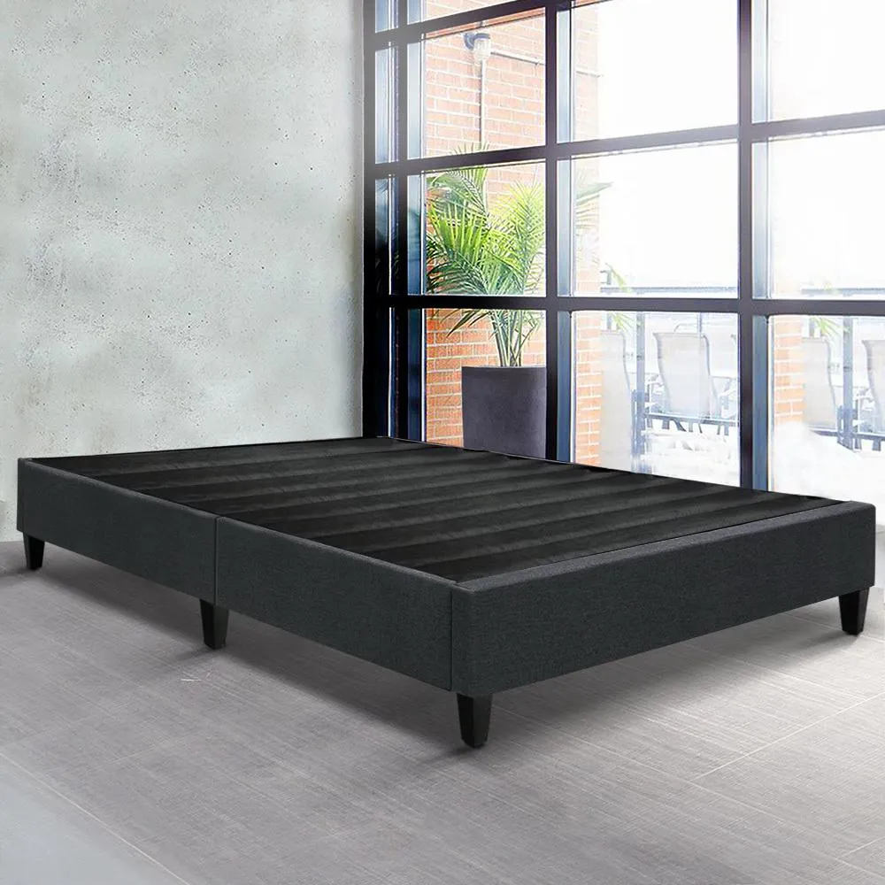 Bed Base Double Size Frame Fabric Charcoal