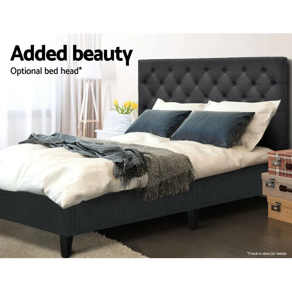 Bed Base Double Size Frame Fabric Charcoal