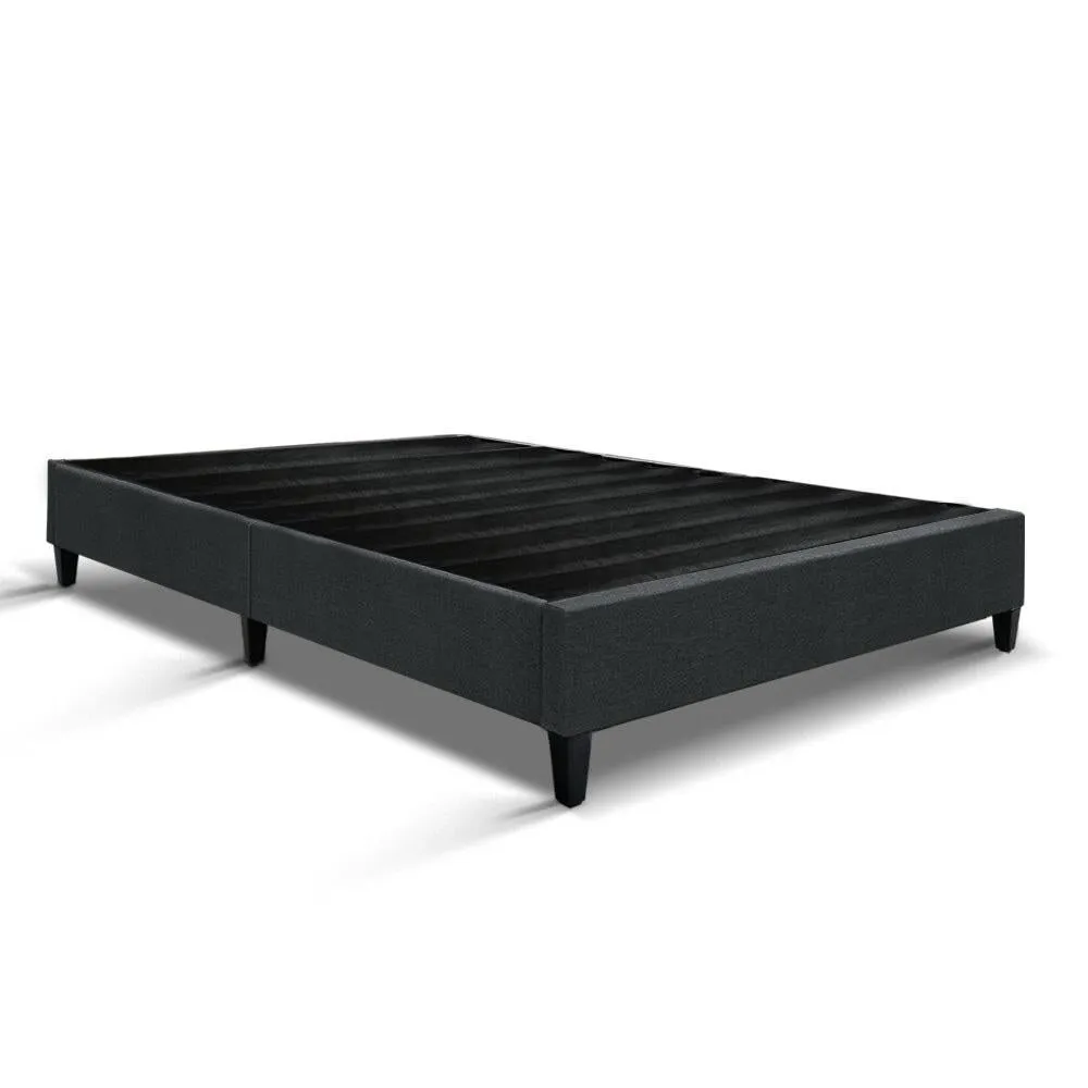 Bed Base Double Size Frame Fabric Charcoal
