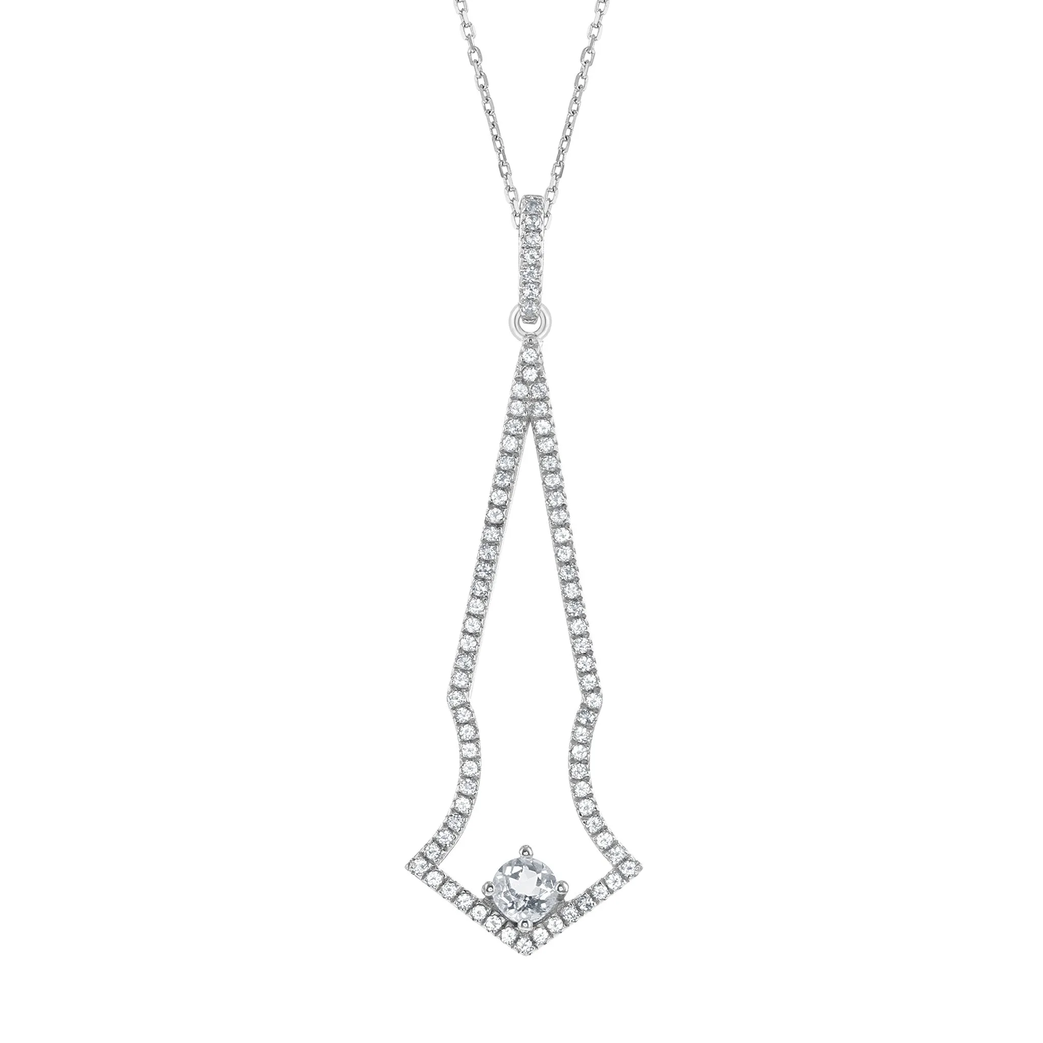 Bellissima Bridal White Topaz and Sterling Silver Necklace (89157)