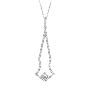 Bellissima Bridal White Topaz and Sterling Silver Necklace (89157)