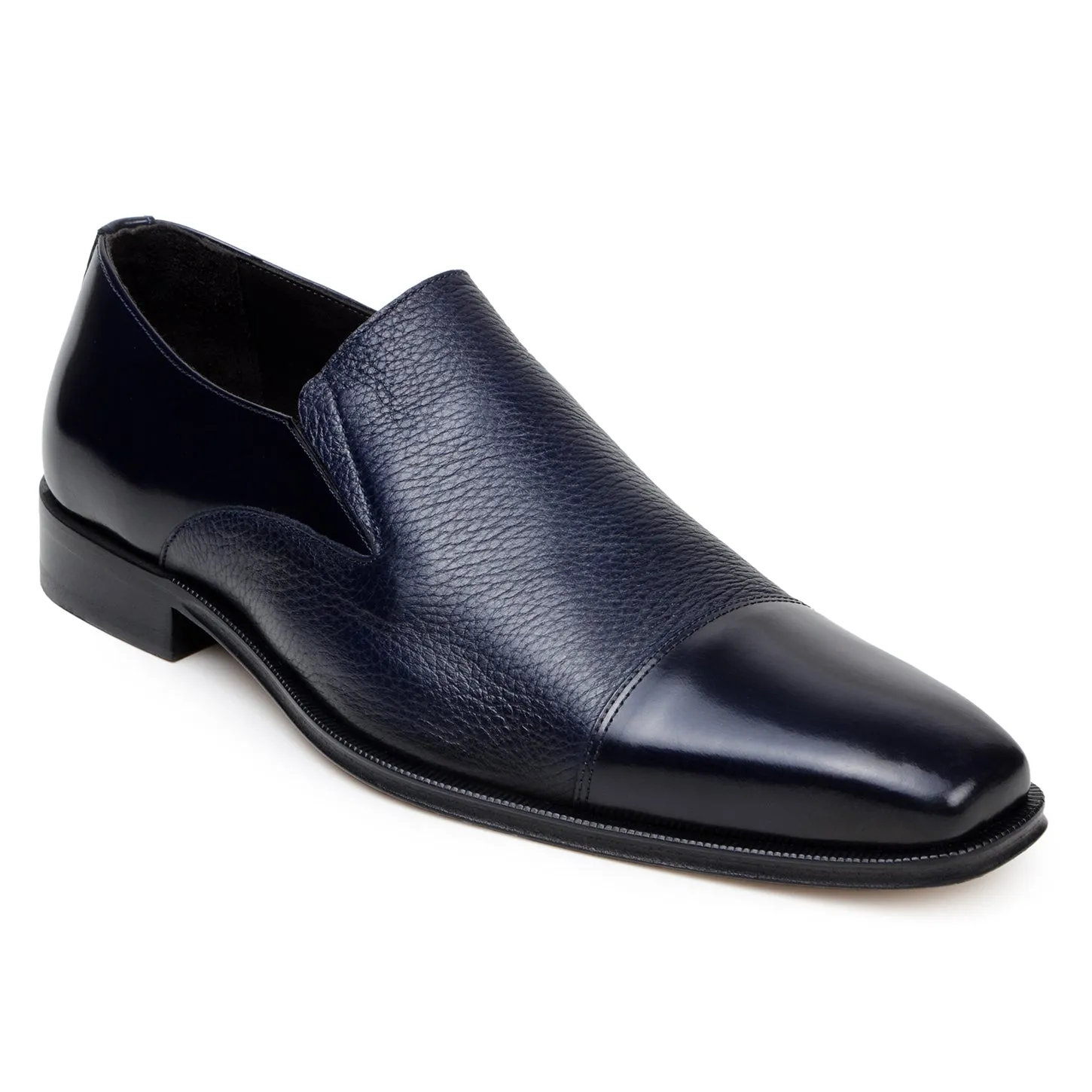 Belvedere Andreo in Navy Premium Italian Deerskin & Nappa Leather Slip-Ons