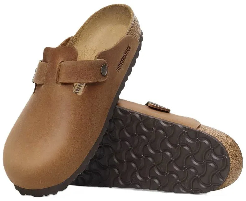 Birkenstock Boston Clog - Cognac Oiled Leather  | Comfortable Cork Footbed