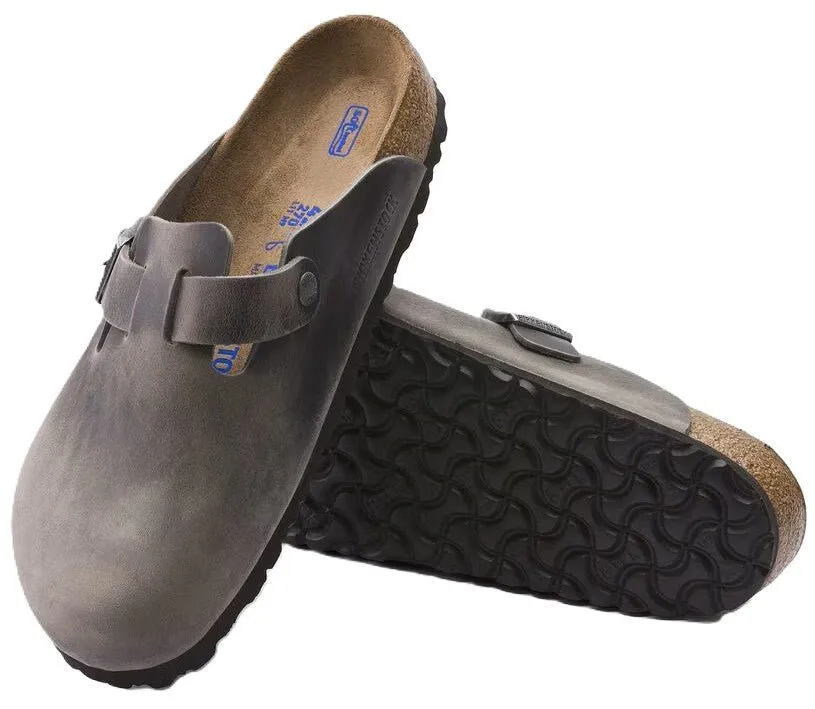 Birkenstock Boston Clog - Iron Oiled Leather | Soft Footbed