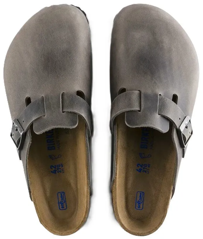 Birkenstock Boston Clog - Iron Oiled Leather | Soft Footbed