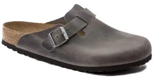 Birkenstock Boston Clog - Iron Oiled Leather | Soft Footbed