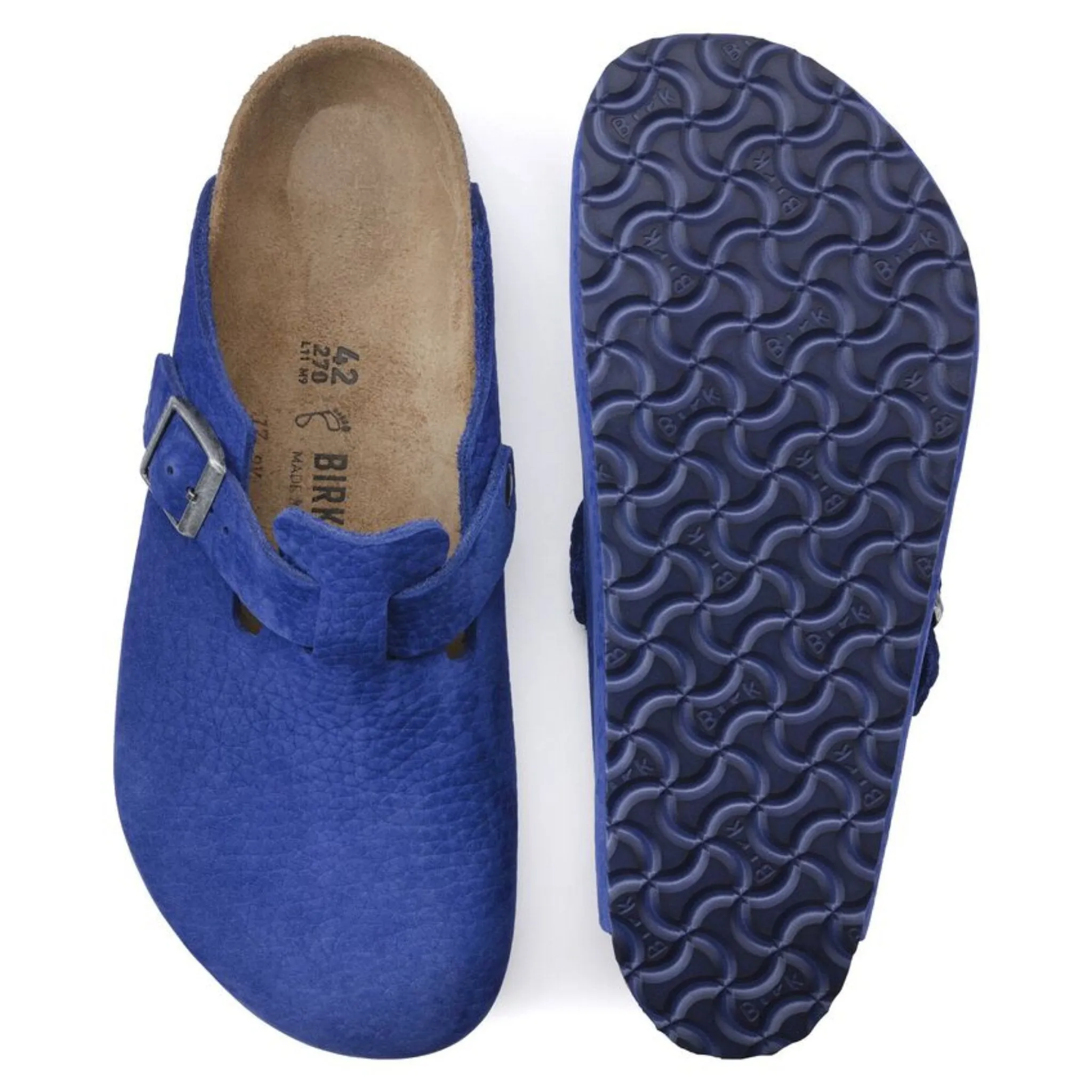 Birkenstock Boston Nubuck Leather Clog - Indigo Blue - ONLINE STORE CREDIT/EXCHANGE ONLY