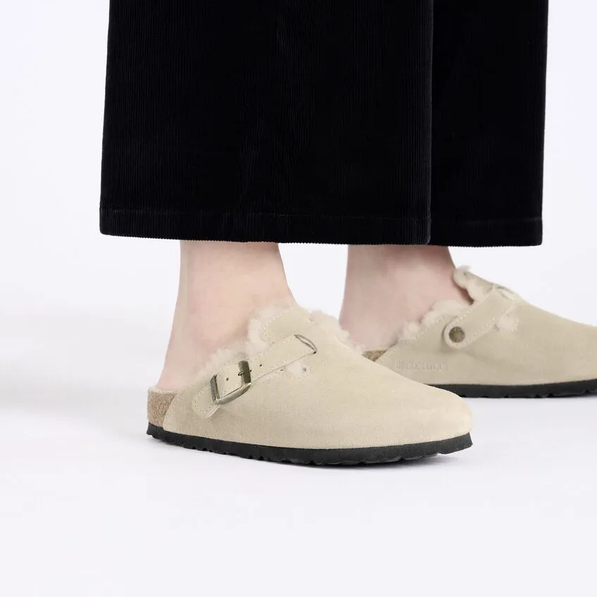 Birkenstock Boston Shearling Taupe Suede