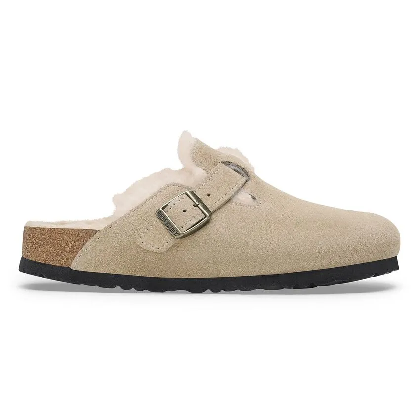 Birkenstock Boston Shearling Taupe Suede
